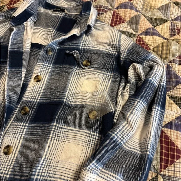 Sonoma Navy and White Checkered Shirt - Picture 2 of 5